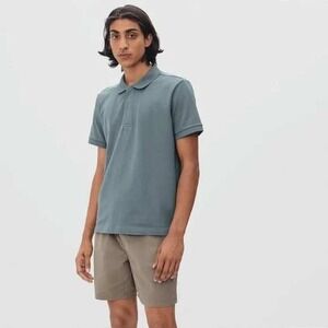 Everlane Blue Grey Cotton Performance Polo‎ - L